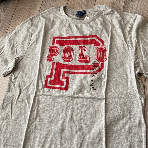 Polo Ralph  Lauren boys XL 18-20 Short sleeves TShirt Grey NWT - Picture 3 of 3